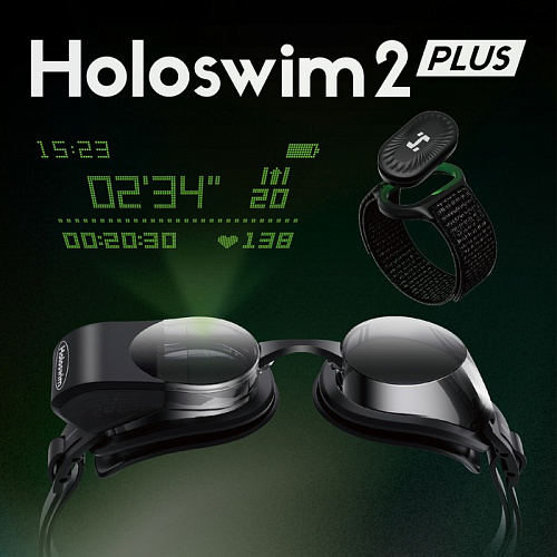 Смарт очки для плавания Holoswim 2 Plus (прозрачные; Black)